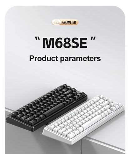FREEWOLF M68SE 68 Key Mini Wired Keyboard RGB Backlit Type-C 68% Layout Compact Gaming Office PC Laptop