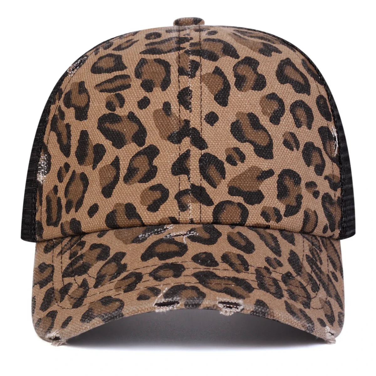 Unisex-Baseballmützen mit Leopardenmuster, Lochstickerei, Netz, für Frühling und Herbst, Outdoor, verstellbar, Freizeitmützen, Sonnenschutzmützen, Sportmützen