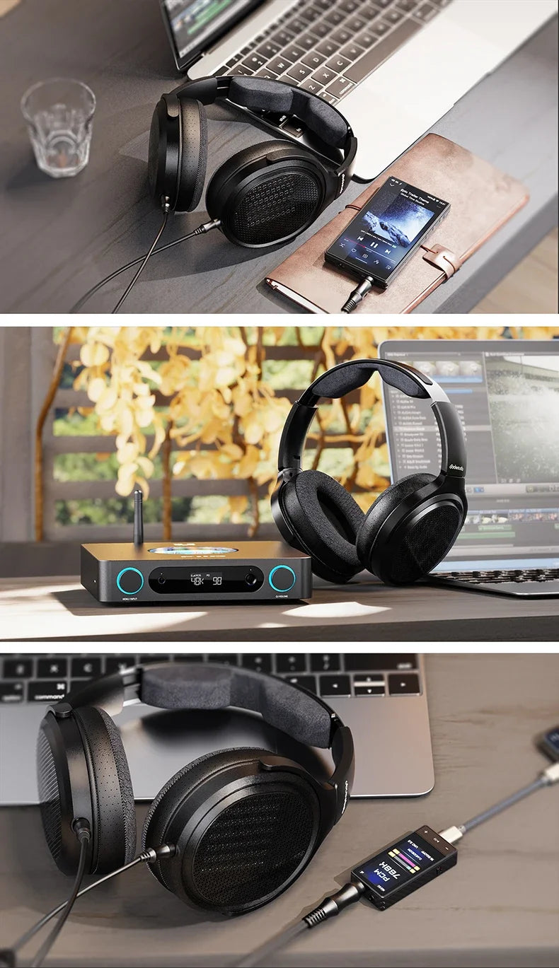 FiiO JT7 Planar-Magnetic-Audiophile-Kopfhörer – kabelgebundenes Over-Ear-HiFi-Headset mit 95x86mm-Treiber, verstellbarem Kopfbügel und 4.4mm/3.5mm-Kabel