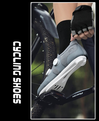 Scarpe da ciclismo su strada unisex, HsYixin traspiranti SPD autobloccanti antiscivolo, scarpe da corsa per bici da strada, MTB flat e sneakers da bicicletta