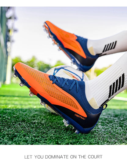 New Men's Football Boots Outdoor Cleats Breathable Adult Non-Slip Soccer Shoes Sport Long Spikes Training Boys Match Comfortable