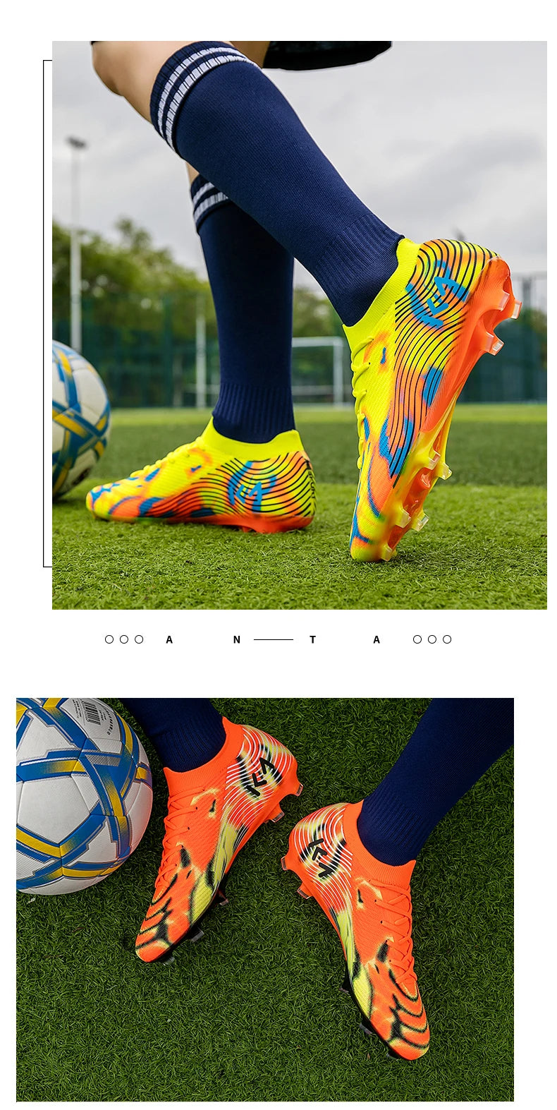 New Men Soccer Shoes Hot-selling Sneakers Grass Cleats High-quality Football Boots Non-Slip Boys Match Outdoor High-top Light