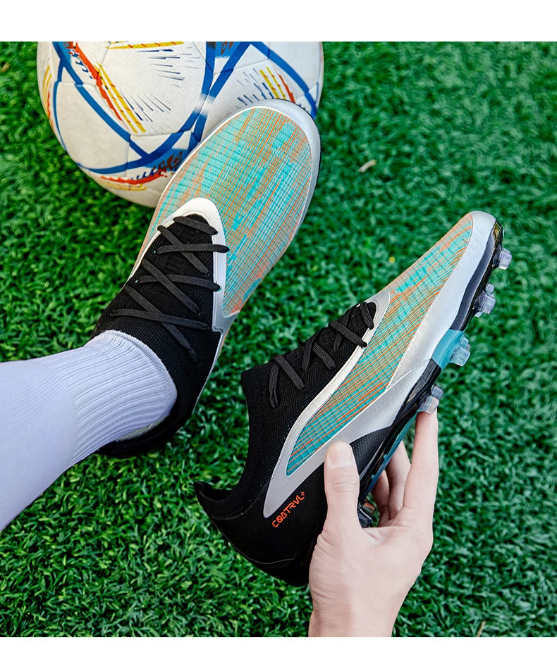 New Men's Football Boots Outdoor Cleats Breathable Adult Non-Slip Soccer Shoes Sport Long Spikes Training Boys Match Comfortable