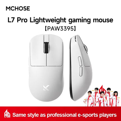 Official MCHOSE L7 Pro Wireless Gaming Mouse PAW3395 E-Sport Sensor Optical Switch TOPSPEED 8K Polling Rate 39g 250mAh Mouse