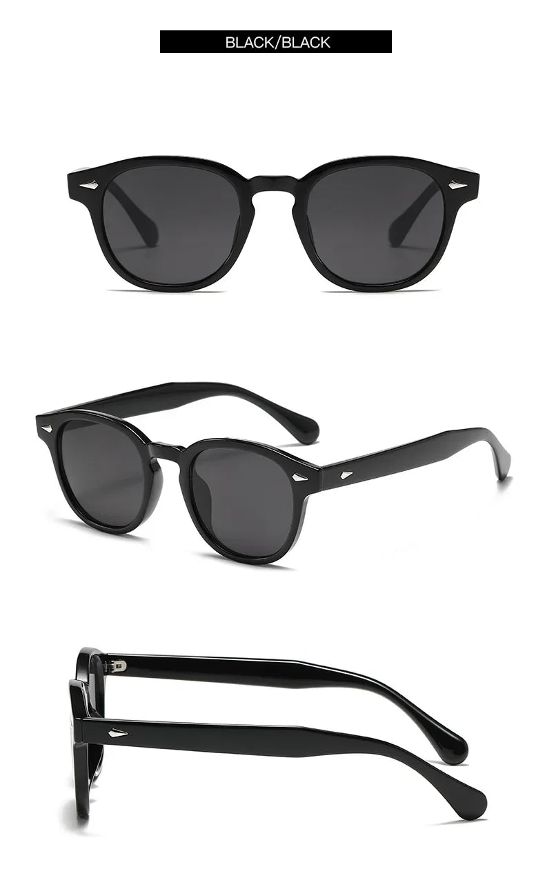 JNPCXI Quality New Retro Round Sunglasses Women Fashion Rivets Decoration Shades UV400 Men Punk Leopard Sun Glasses