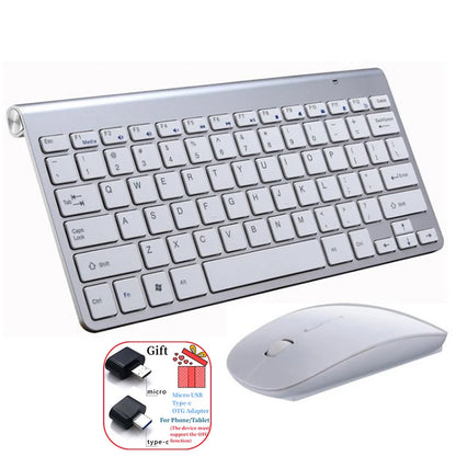 Conjunto de teclado e rato sem fios espanhol, hebraico, coreano e tailandês 2.4G Mini portátil para Windows, Mac e Android