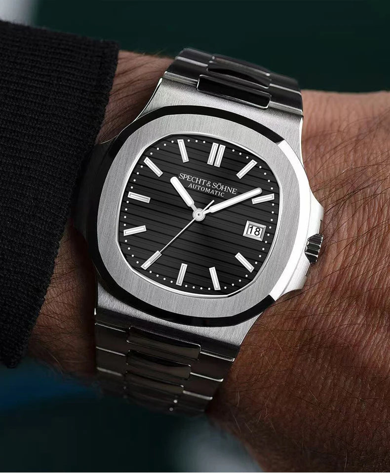 Specht&Sohne 2025 Nuovo Orologio Classico di Lusso da Uomo Automatico in Acciaio Inossidabile con Zaffiro 8215, Orologio da Polso Meccanico