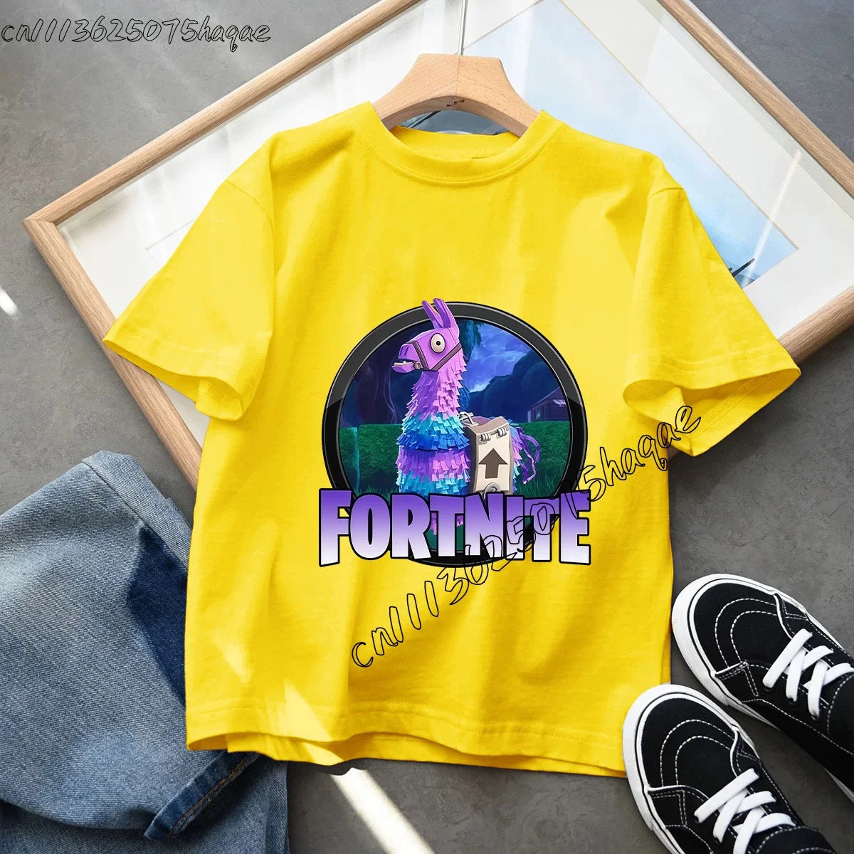 Summer Game Fortnited T-shirt Bottle Royale Birthday Tops Party Wear Boys Tee Fortnight Short Sleeve Cotton Kids Clothes