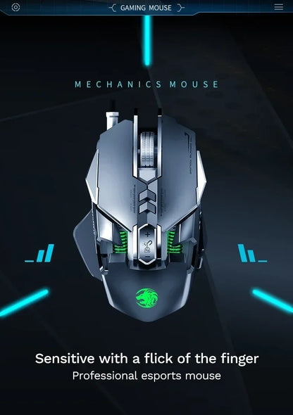 RGB 6400 DPI kabelgebundene mechanische Maus mit magnetischer Befestigung und DIY-Gegengewicht für Esports-Gaming-PC