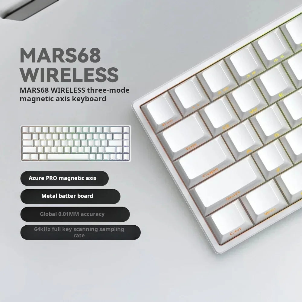 IROK Mars68 PRO Gaming Magnetic Switch E-sport Wireless Mechanical Keyboard RGB Long Battery Custom Hot Swap Gaming Accessories
