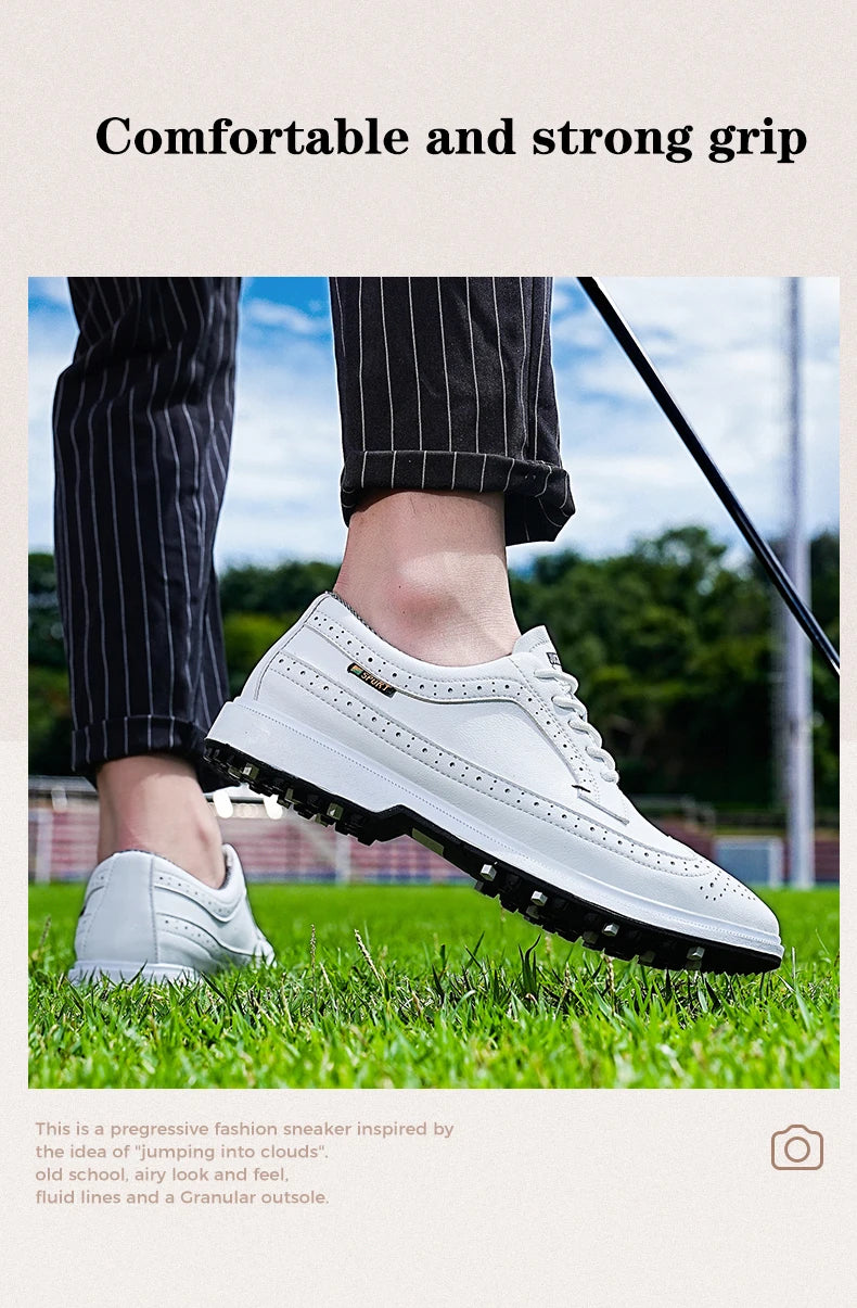 Professionelle golfsko til mænd i læder af høj kvalitet, åndbare sportssko til golfkonkurrence og træning, plus size-sko 39-47#