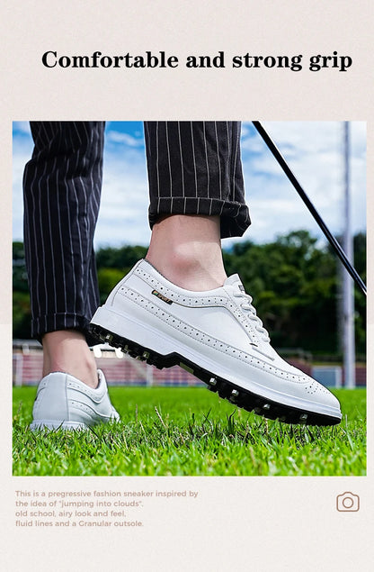 Professionelle golfsko til mænd i læder af høj kvalitet, åndbare sportssko til golfkonkurrence og træning, plus size-sko 39-47#