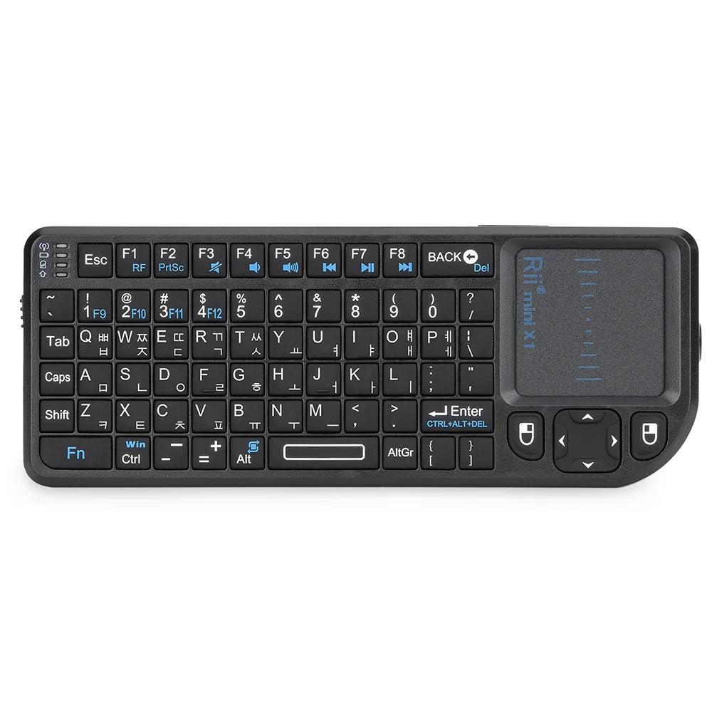 Teclado Mini Sem Fios Original Rii X1 2.4GHz Inglês/RU/ES/FR com TouchPad para Android TV Box/PC/Portátil