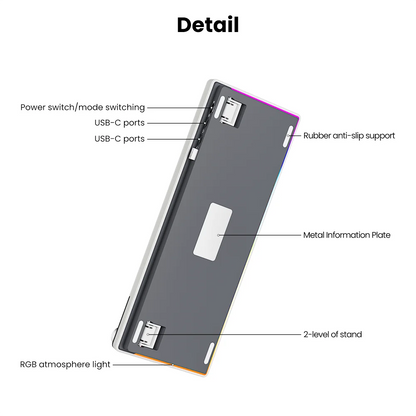 RK ROYAL KLUDGE S85 TFT Color Screen Mechanical Keyboard Tri Mode Wireless 85 Keycaps Hot-Swappable Gamer Keyboard RGB Backlit