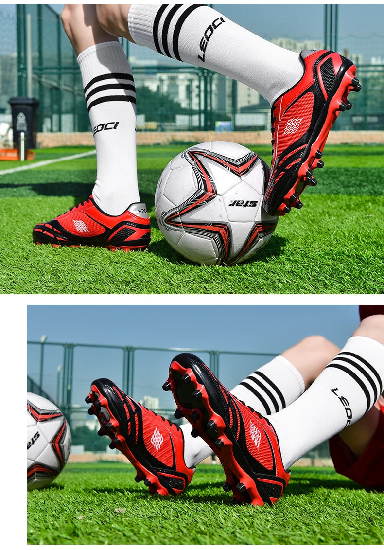 Soccer Shoes Men Turf Football Boots Fashion Firm Ground Studs Anti-Slip Boy Sneakers Original Outdoor Field Training Trainers