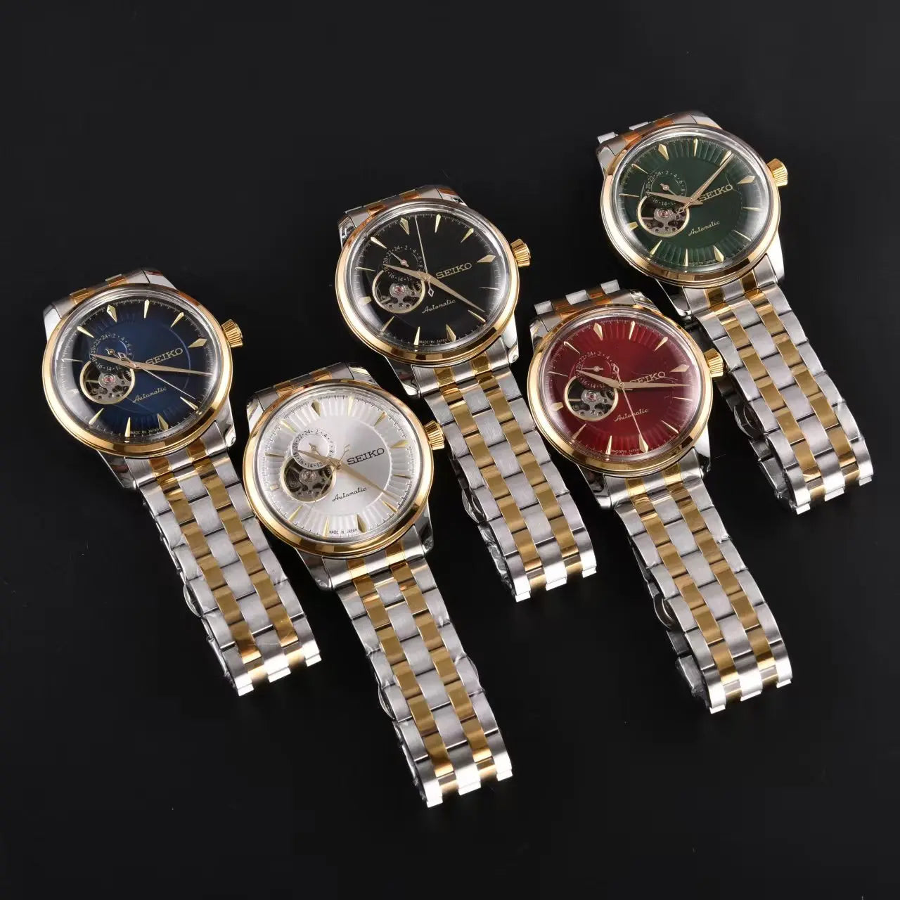 Seiko's new men's and women's business mechanical wristwatch, casual classic stainless steel strap, fashionable couple's watch