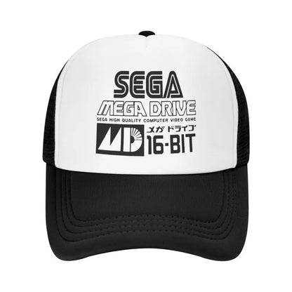 Sega Mega Drive -verkkolippalakki, unisex, hip-hop-snapback, kesäinen hengittävä aurinkolippis, trucker-malli, säädettävä hattu