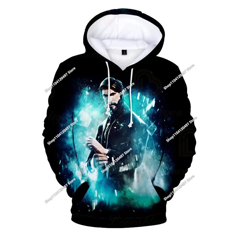 Sweatshirt com capuz Fortnite 3D com estampagem digital, folgado e confortável, novidade de outono