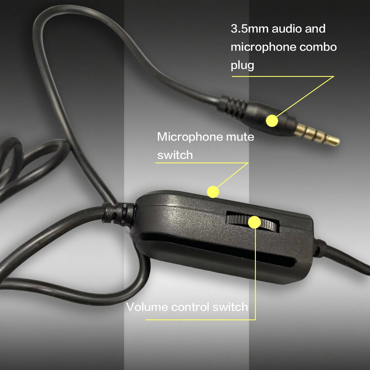 7260 kabelgebundene Kopfhörer mit Mikrofon – Gaming- & Arbeits-Headset für PS4 PS5 Xbox One, Lernen & Meetings, 3.5mm-Klinken-Ohrhörer