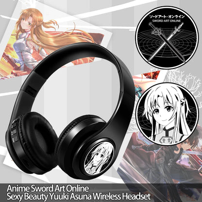 Miku Nakano Sanjiu Bluetooth 5.0 Over-Ear-Anime-Kopfhörer – Kabelloses Stereo-Gaming-Headset mit tiefem Bass, Mikrofon & TF-Kartenunterstützung