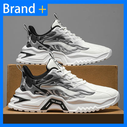 Men Sports Shoes Fashion Lace Up Versatile Non Slip Thick Soled Teenagers Daily Wear Comfortable Casual Running Shoes for Men