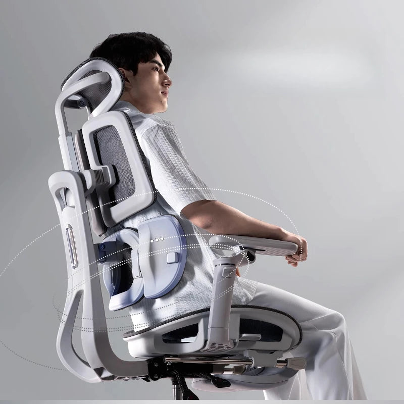 Sedia da ufficio in rete ergonomica executive per computer e gaming, arredo moderno girevole con ruote e regolabile, sedia gaming ergonomica