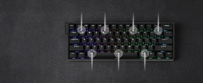Teclado mecânico com fios AULA WIN60 HE/WIN60 HE MAX 60%, estrutura Tray-Mount, Hot-Swap e interruptores magnéticos de efeito Hall