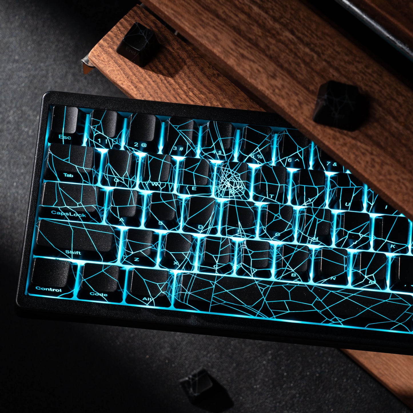 Teclado Mecânico Sem Fios XVX M67 JadeStone com Teclas IMD-Tech Tri-Mode, Teclado Gamer Branco Topographic com Design Gasket