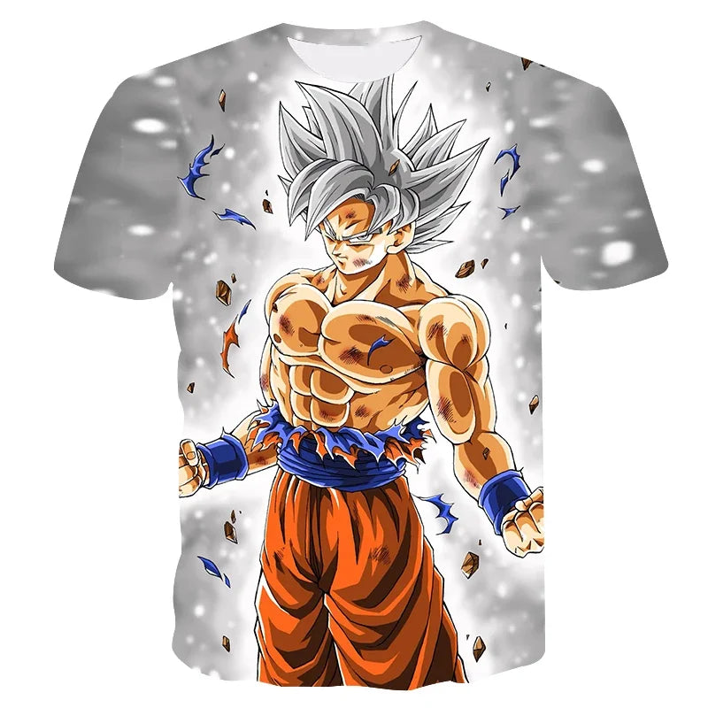 Cartoon Anime 7 Dragon Ball T-shirt for Children and Boys Cartoon T-shirt Short Sleeved Summer Men's Top Short Sleeved T-shirt