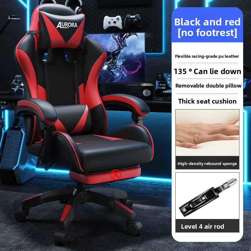 Modern Gaming Chair with Lumbar Support High Back Swivel Office Chair Reclining Computer Seat for Long Sitting Home Gaming Throne