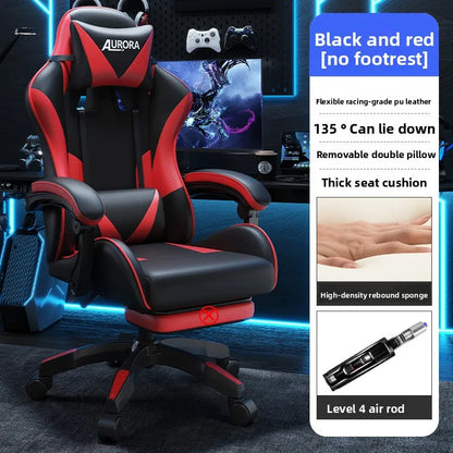 Modern Gaming Chair with Lumbar Support High Back Swivel Office Chair Reclining Computer Seat for Long Sitting Home Gaming Throne