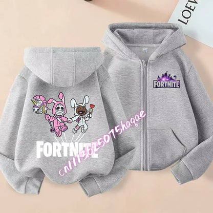 New Fortnites Children Hoodies Coat Cartoon Game Character Printed Zip Up Hoodie Child Autumn Jacket Winter Kids Boys Clothes