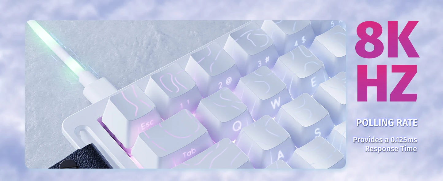 ATTACK SHARK X68 HE Teclado gaming mecânico Rapid Trigger 60% com fios, atuação ajustável, interruptores magnéticos Hall Effect, 8KH