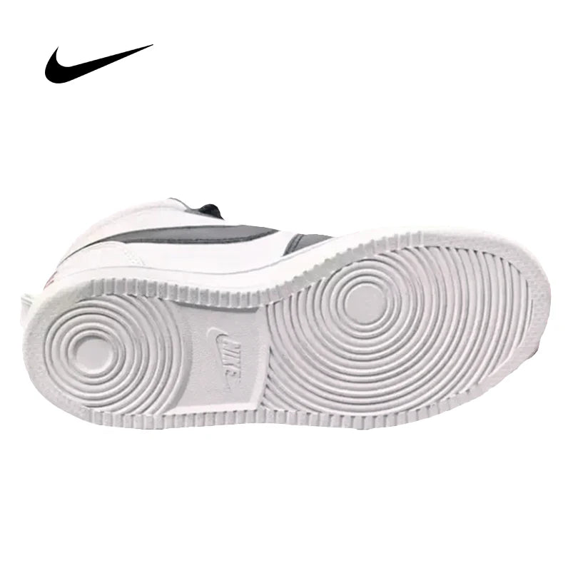 Ténis unissexo NIKE Court Borough Mid brancos de cano alto para treino e uso casual no outono/inverno (844906-100)