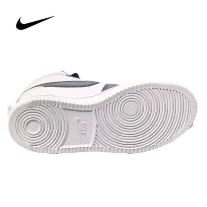 Ténis unissexo NIKE Court Borough Mid brancos de cano alto para treino e uso casual no outono/inverno (844906-100)