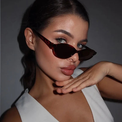 1/4pcs New Casual Elliptical Sunglasses Female Multi Color Frame Glasses Fashion Small Frame Design UV400 Sun Glasses Unisex