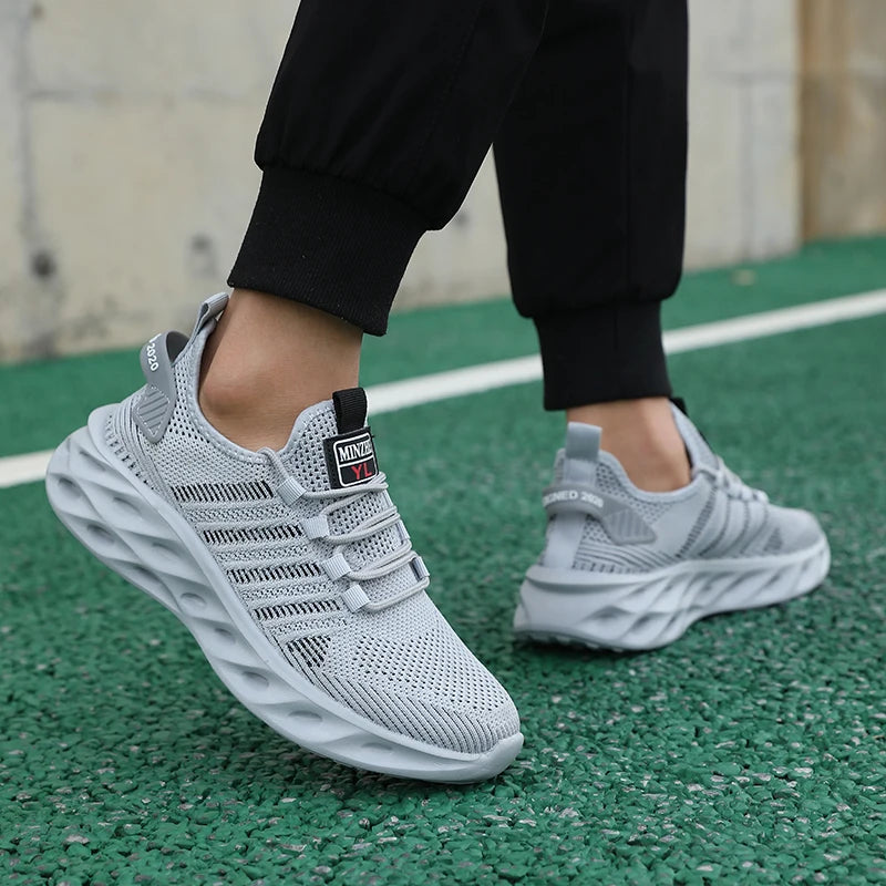 Men Shoes Comfortable Unisex Sneakers Breathable Couple Running Shoes Women Tennis Sports Shoe Size 37-47 Yellow Walking Sneaker