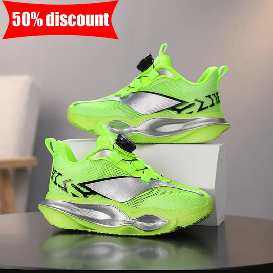 Children Sneakers Fashion Thick Soft Sole Cushioning Elastic Casual Comfortable Tennis Shoes New Lightweight Mesh Jogging Shoes