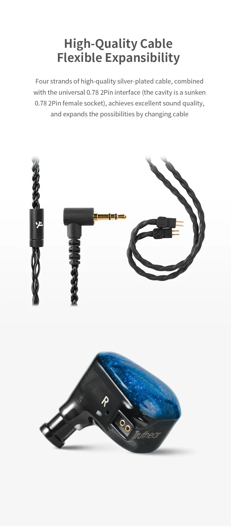 TRUTHEAR x Crinacle ZERO Earphone Dual Dynamic Drivers IEMs with 0.78 2Pin Cable game bass Earbuds