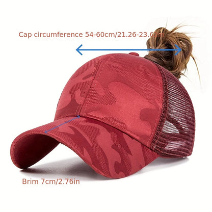 Damskie czapki z daszkiem typu „ponytail”, wiosennie-letnie czapki przeciwsłoneczne z siateczki, czapki do biegania typu „snapback”, regulowane czapki damskie i dziewczęce z daszkiem do noszenia na świeżym powietrzu