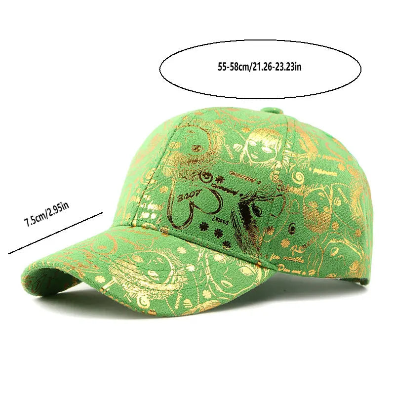 New Graffiti Baseball Cap, Gold Stamping Outdoor Hip-hop Joker Cap, Street Cool Baseball Hat, For Men And Women Sports Hat