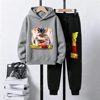 Kids Dragon Ball Camo Goku Printed Hoodie Set Casual Loose Comfortable Long Sleeve Sweatshirt Pants 2 Piece Outfits for Boys