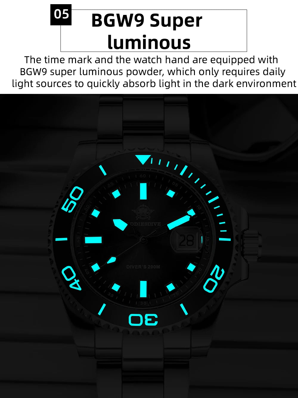 ADDIESDIVE AD2089 NEW Sports Watches Men's 41mm Quartz Watch Colorful Rotatable Bezel BWG9 Luminous 200m Waterproof Diving Watch