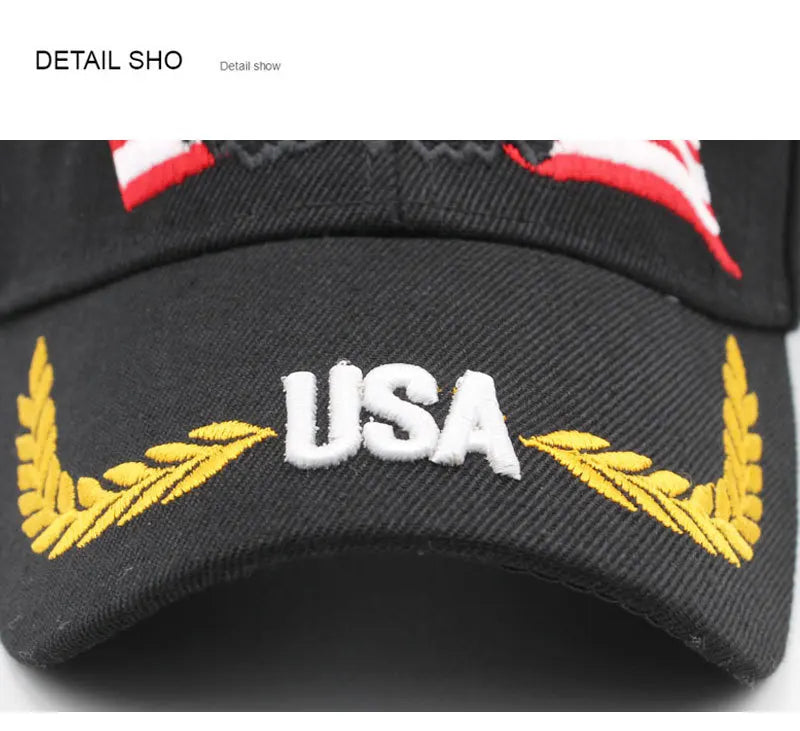 New Men's Animal Baseball Cap Patriotic Bald Eagle and American Flag Snapback Caps For Women USA 3D Embroidery Farm Trucker Hats