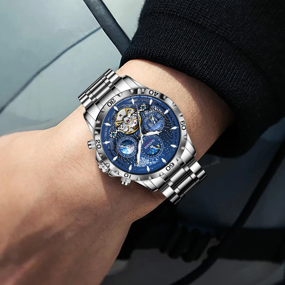 GLENAW Design Herrenuhr Top-Marke Luxusmode Business Automatikuhr für Herren Wasserdichte mechanische Uhr Montre Homme