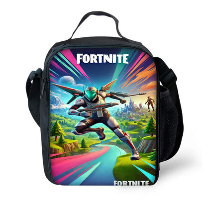 Hot Game Design Child Backpacks F-FortniteS Lunch Bag Pencil Case, Pupil Large Capacity School Bags for Boys and Girls, Best Gift