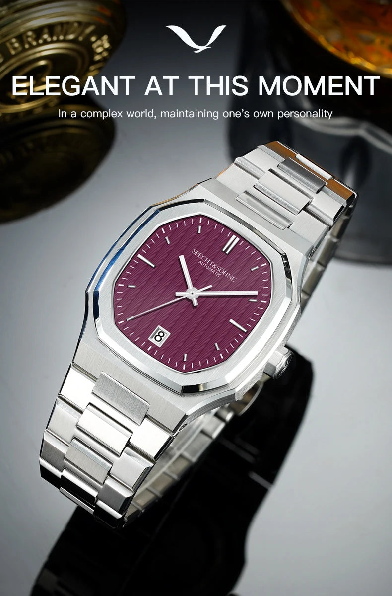 New Arrivals Specht&Sohne Watch 37MM Automatic Watches For Men Japan 8215 Movt Sapphire Crystal Stainless Steel 50M Waterproof