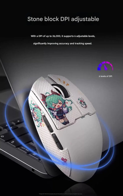 Mouse wireless Bluetooth Aigo GM80 PLUS PRO PAW3311/PAW3395 leggero 1000HZ cablato a tre modalità per gaming ed e-sport, regalo