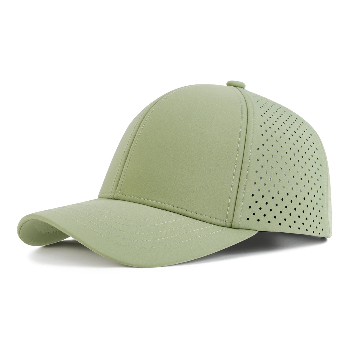 VOBOOM Herren-Baseballkappe mit Schnell-Trocknungsfunktion, lasergeschnittenem Netzstoff, gewölbter Krempe und Snapback-Verschluss – für Outdoor, Laufen und Reisen – schwarze Kappe
