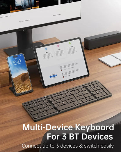 Foldable Wireless Bluetooth Keyboard Rechargeable Folding Keyboard For iPad Mobile Tablet Notebook Office Mini Wireless Keyboard